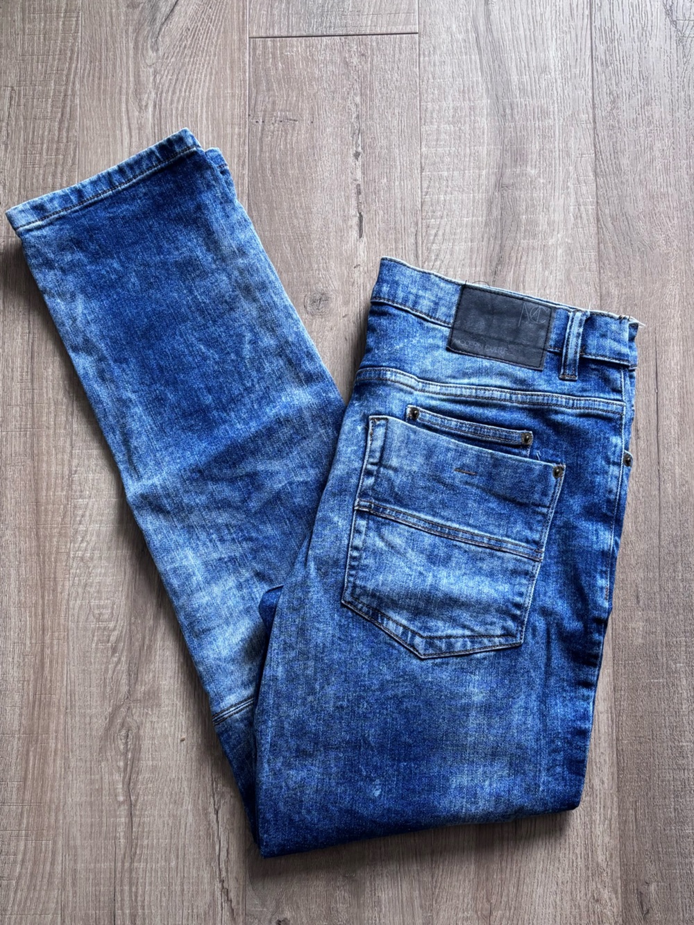 Modern Culture Distressed Acid Wash Slim Jeans 32”